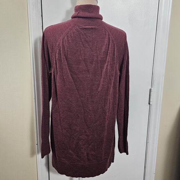 Gap Sweater Turtleneck 100% Merino Wool Sz M Pullover Knit Washable Dark Claret - Picture 4 of 5
